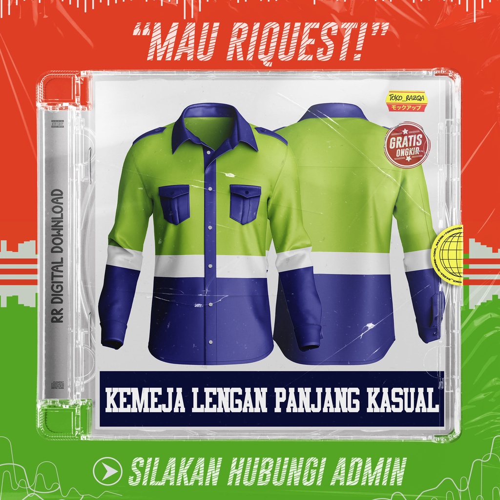 Kemeja Lengan Panjang Kasual / PDL / Tactical ◖Mockup◗