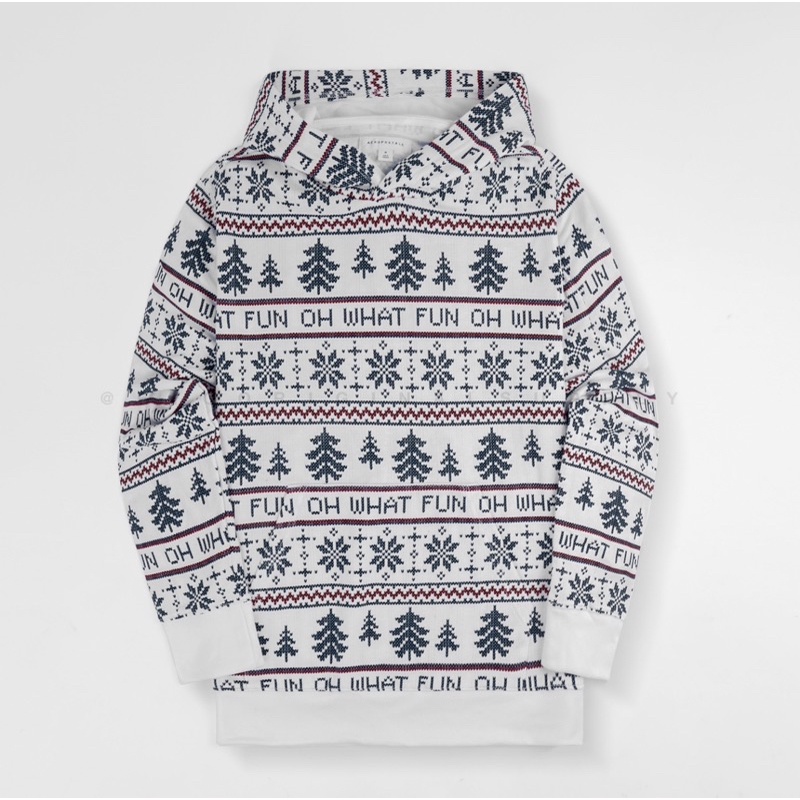 AERPSTL -  Pullover Navajo Fleece Hoodie White