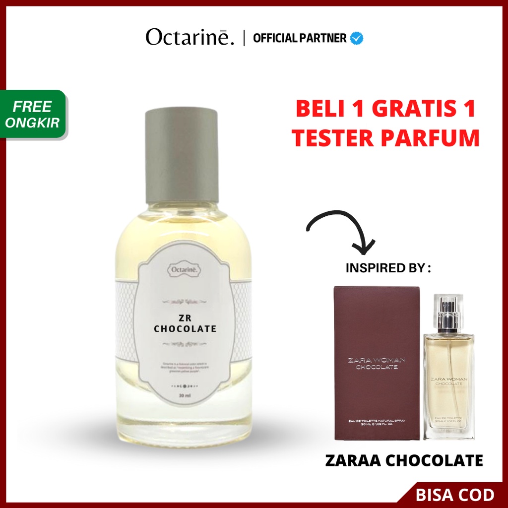 Parfum Wanita Pria Tahan Lama Aroma Coklat Premium Lembut by Octarine - Inspired by ZR Chocolate | Parfume Farfum Perfume Minyak Wangi Cewek Cowok Murah Original