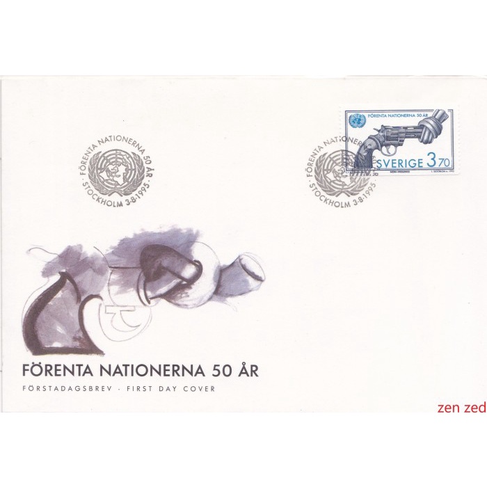 

A466 Prangko Swedia FDC 1995 The 50th Anniv.of United Nations 1 Pcs