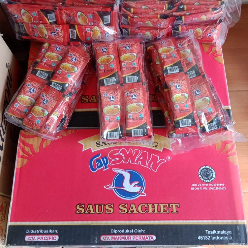 

Saus Sambal Chicken, Kentang, Kebab, Dimsum SWAN Ekstra Pedas Isi 24 Sachet