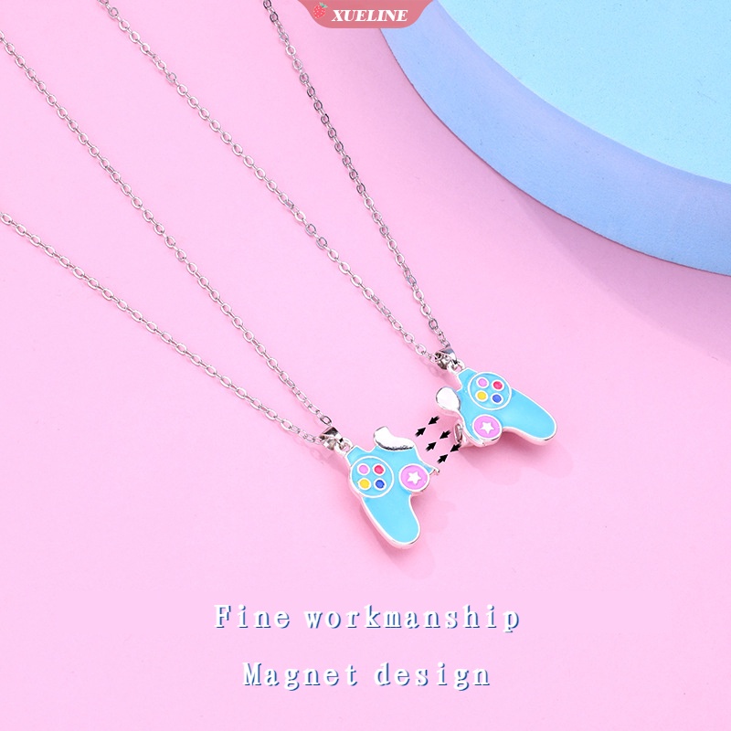 2buah/set Konsol game handle magnet Sahabat Liontin Kalung Lucu bestie Perhiasan Persahabatan Pesona Untuk bestie Hadiah Kecil [ZXL]