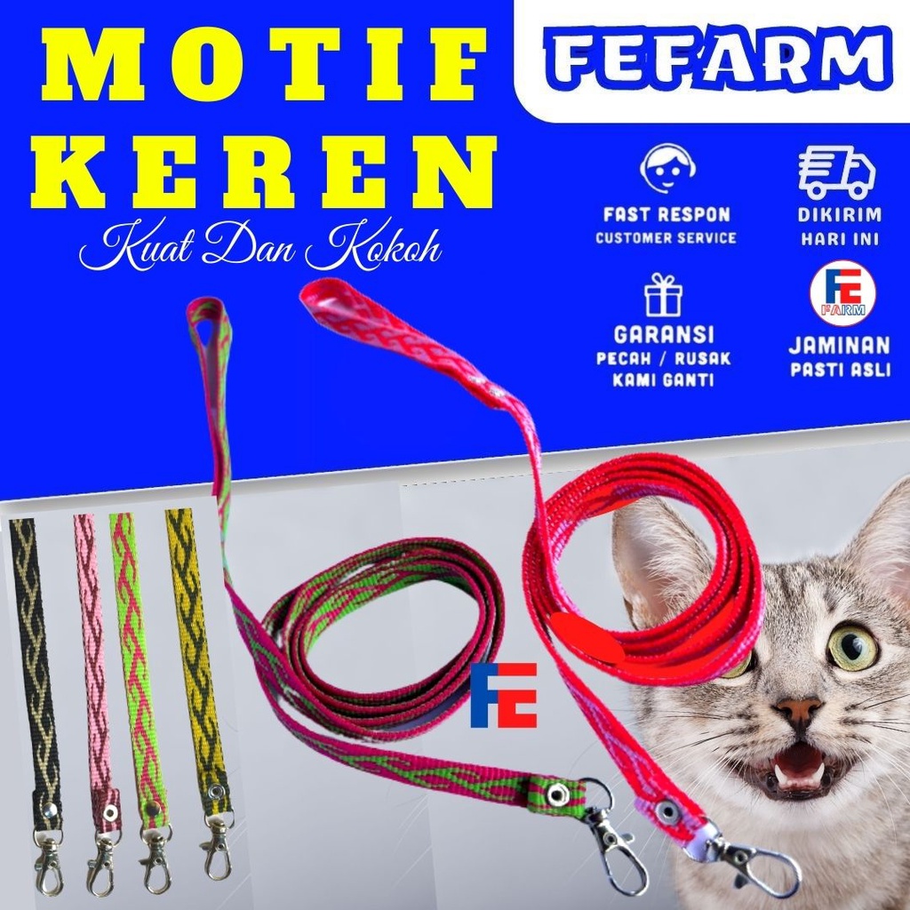 Tuntun Kalung Kucing Motif Akar Estetik Premium Quality Panjang 120cm FEFARM