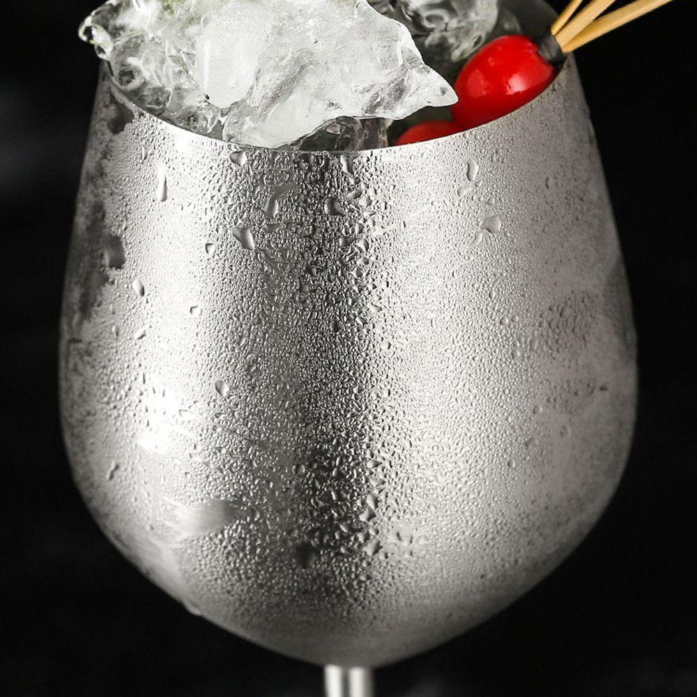[Elegan] Cangkir Wine Stainless Steel Tahan Lama High Quality Drinkware Juice Goblets Drink Red Wine Barware Alat Bar