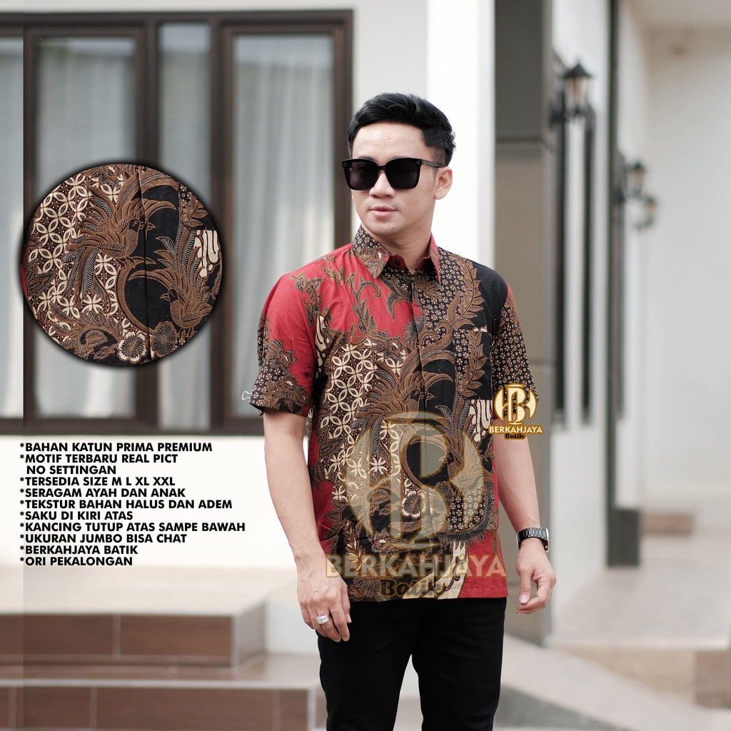 Batik Kemeja Batik Pria SIZE M L XL XXL XXXL XXXXL XXXXXL 8L Lengan panjang dan pendek Seragam JUMBO PREMIUM