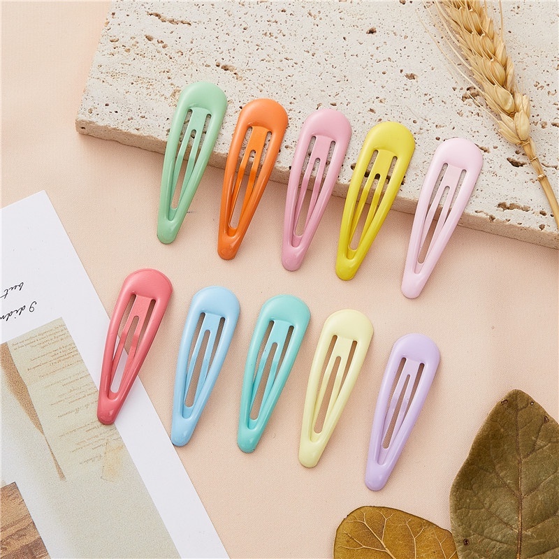 [Harga Grosir] 5 Pcs Warna Solid Poni Klip Samping Sederhana Rambut Anak Tetap Klip Kasual Belanja Logam Jepit Rambut Gadis Manis Styling Aksesoris