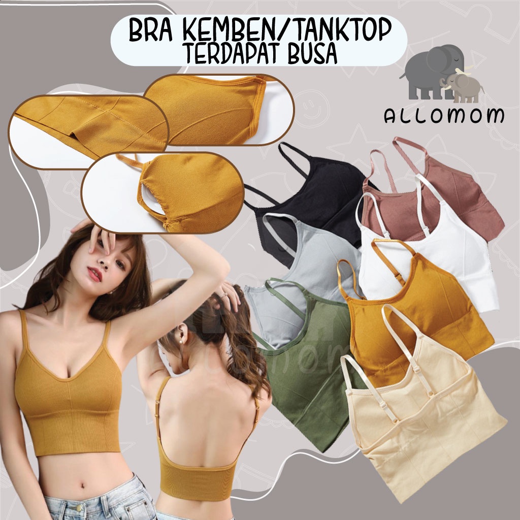 Kemben Bra Seamless Korean Tank Top Bralette Pakaian Dalam Wanita Crop Top Sport Bra Kemben Pendek BH Cewek Tanpa Kawat Tanktop