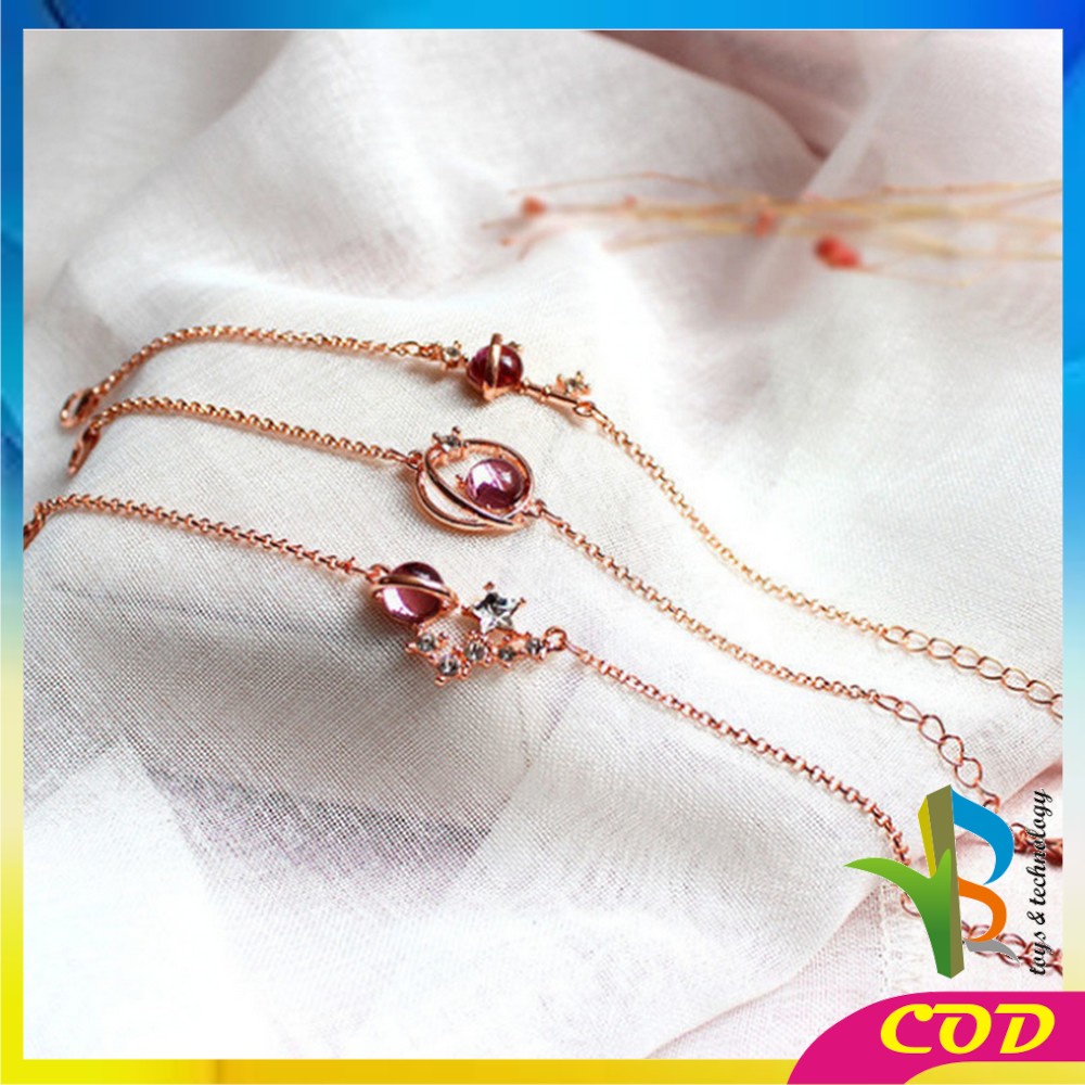 RB-K84 Kalung Titanium Wanita Korean Style Motif Planet Kalung Rantai Wanita Gelang Bintang Kunci Necklace Crystal