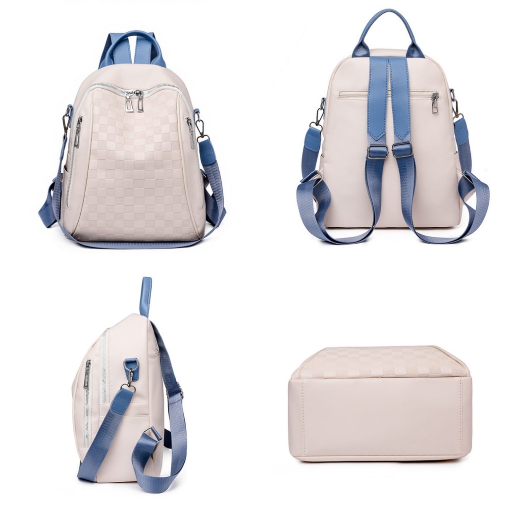 TAS RANSEL WANITA KOREA KULIT KREM CENOTA TA712W1 IMPORT BACKPACK CEWEK GENDONG KULIAH KERJA PUNGGUNG KEKINIAN BRANDED PREMIUM SEKOLAH REMAJA MURAH FASHION