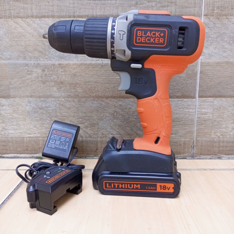 Black Decker Cordless Drill 18v Hammer Drill 18v Carton Box Second mulus Koleksian Murah Berkualitas