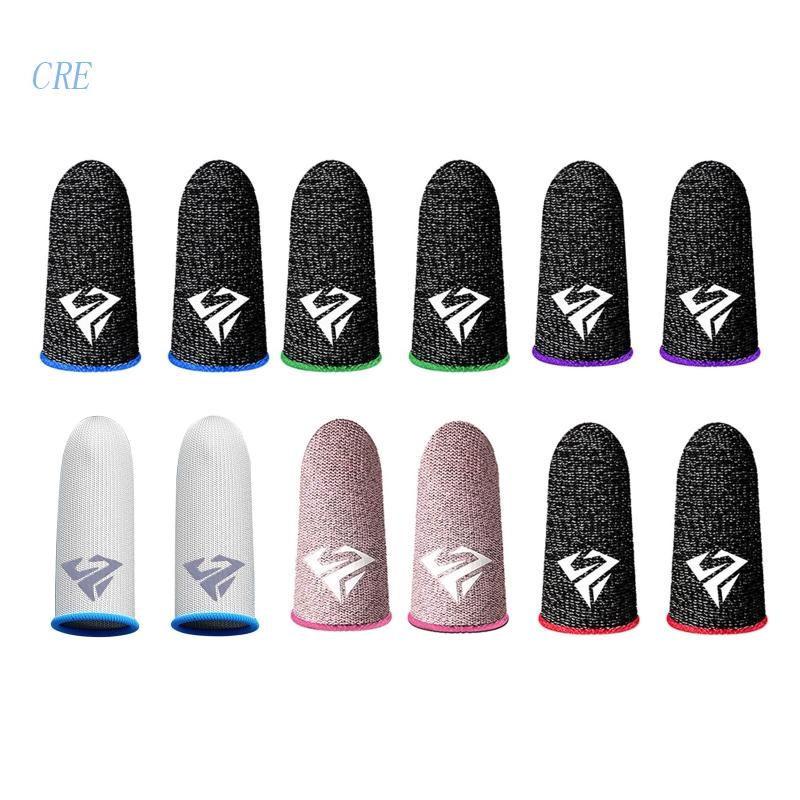 Cre 1pasang Gaming Finger Sleeves Thumb Finger Cots Sarung Ujung Jari Untuk Game Handphone