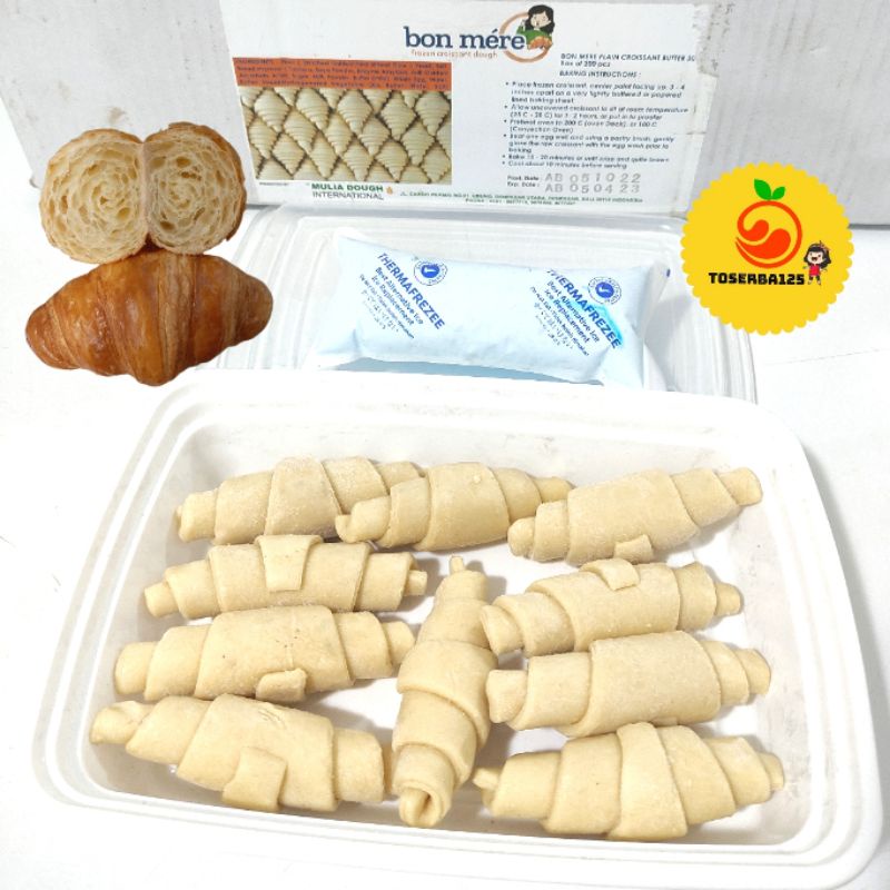 

Dessert pastry croissant Frozen bon mere plain butter (10piece) - TOSERBA125