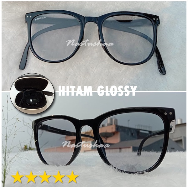 Kacamata Photocromic Pria Wanita Sunglasses Model Lipat Gaya Retro Korean Fashion Kacamata Lensa Photochromic Berubah Warna Anti UV