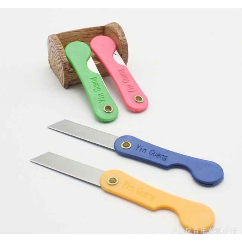 GOS-G313- Pisau Cutter Lipat Mini / Foldable Knife / Alat Bantu Potong Kertas Plastik Perlengkapan ATK Sekolah Kater Kecil Untuk Unboxing Paket