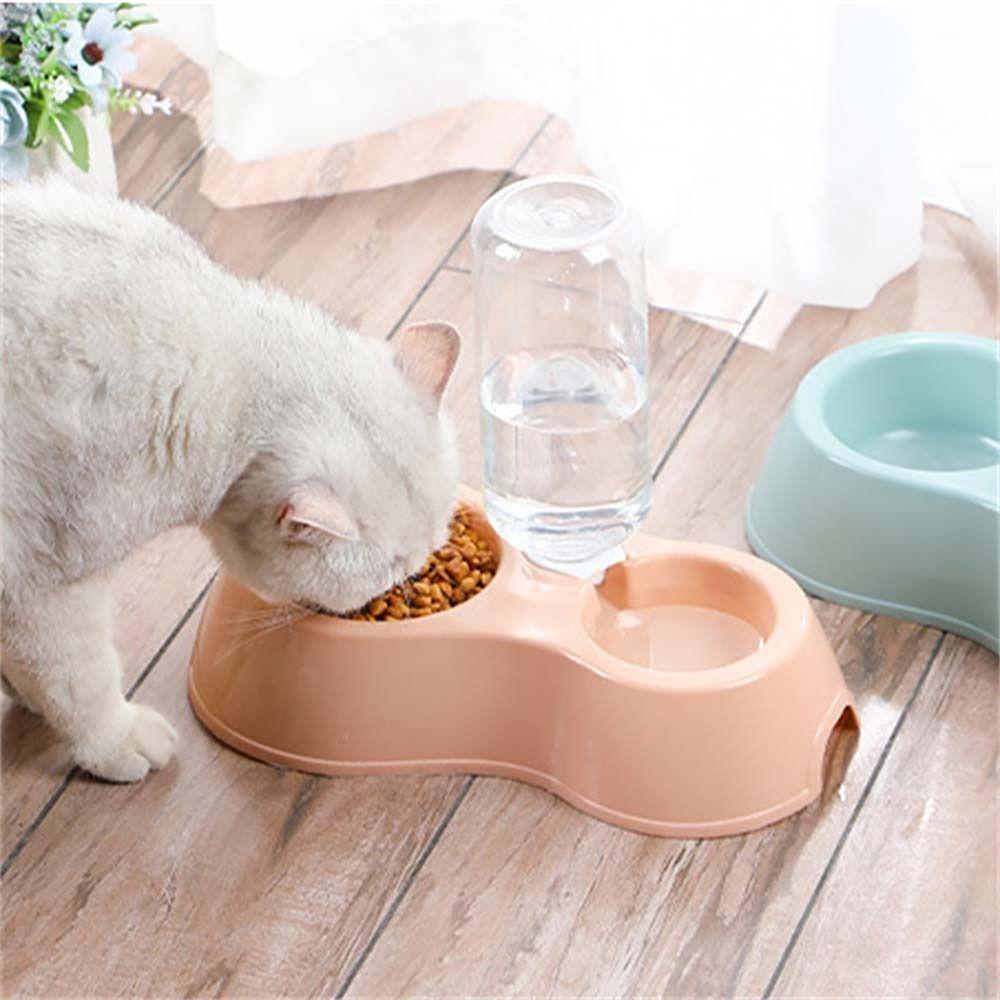 REBUY Rebuy Pet Double Bowl Plastik Untuk Makan Dan Minum Feeding Cup A Dual-Use Bowl Pet Feeder Bowl Water Feeder Container Mangkok Anjing