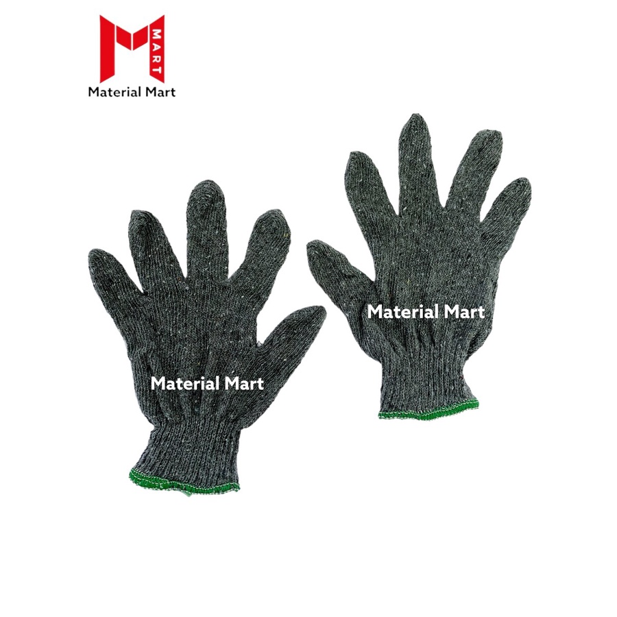 Sarung Tangan Proyek | Sarung Tangan 4 Benang Abu abu | Safety Gloves | Material Mart