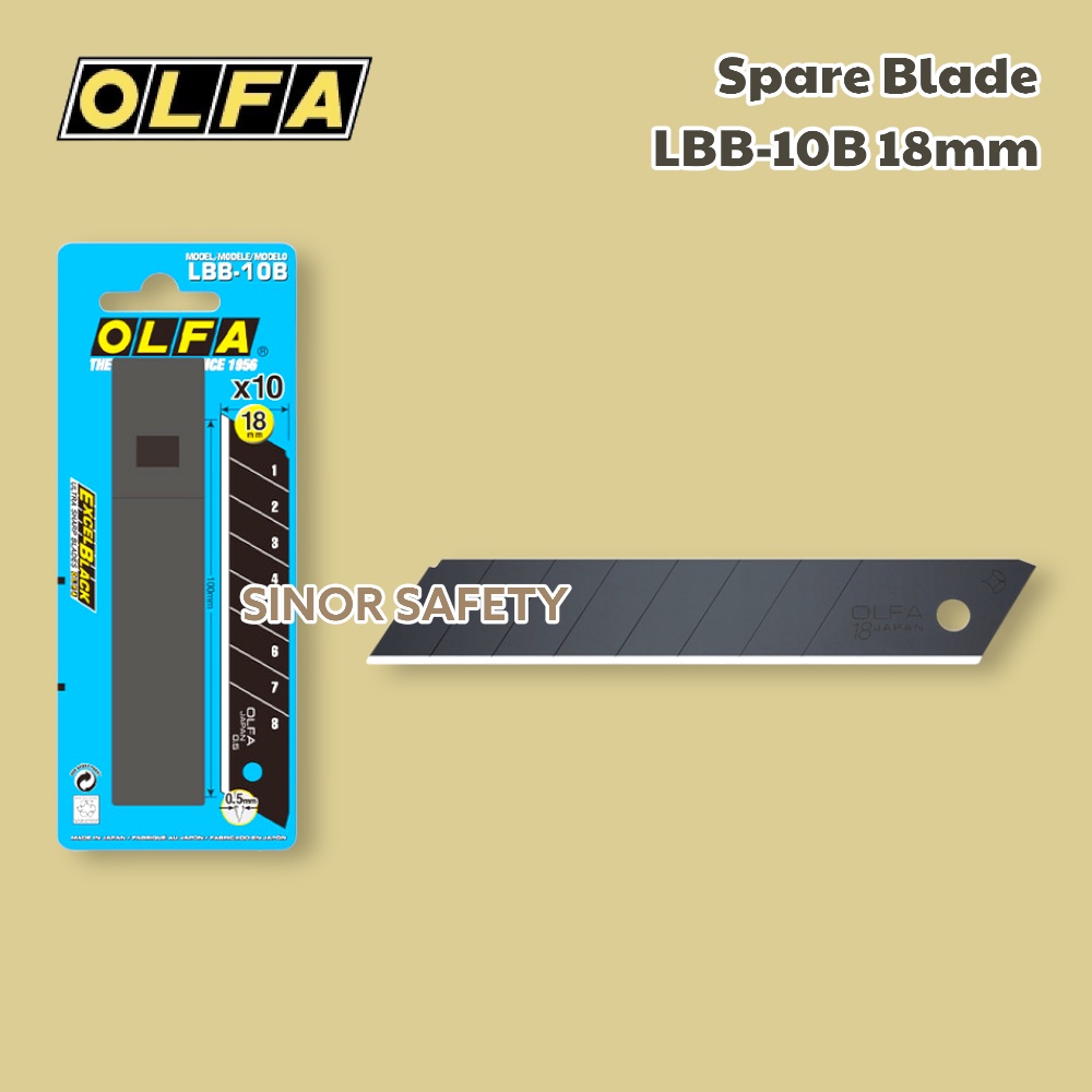 Olfa Cutter REFILL LBB-10B Spare Blade 18 mm 10 pcs Per Pack