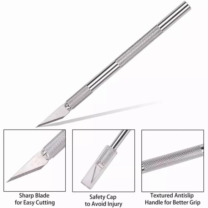 Pisau Ukir Pen Cutter Crafting Art Knife Blade Metal Handle