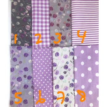 kain katun jepang perca 8 motif 50cm x 50cm ungu