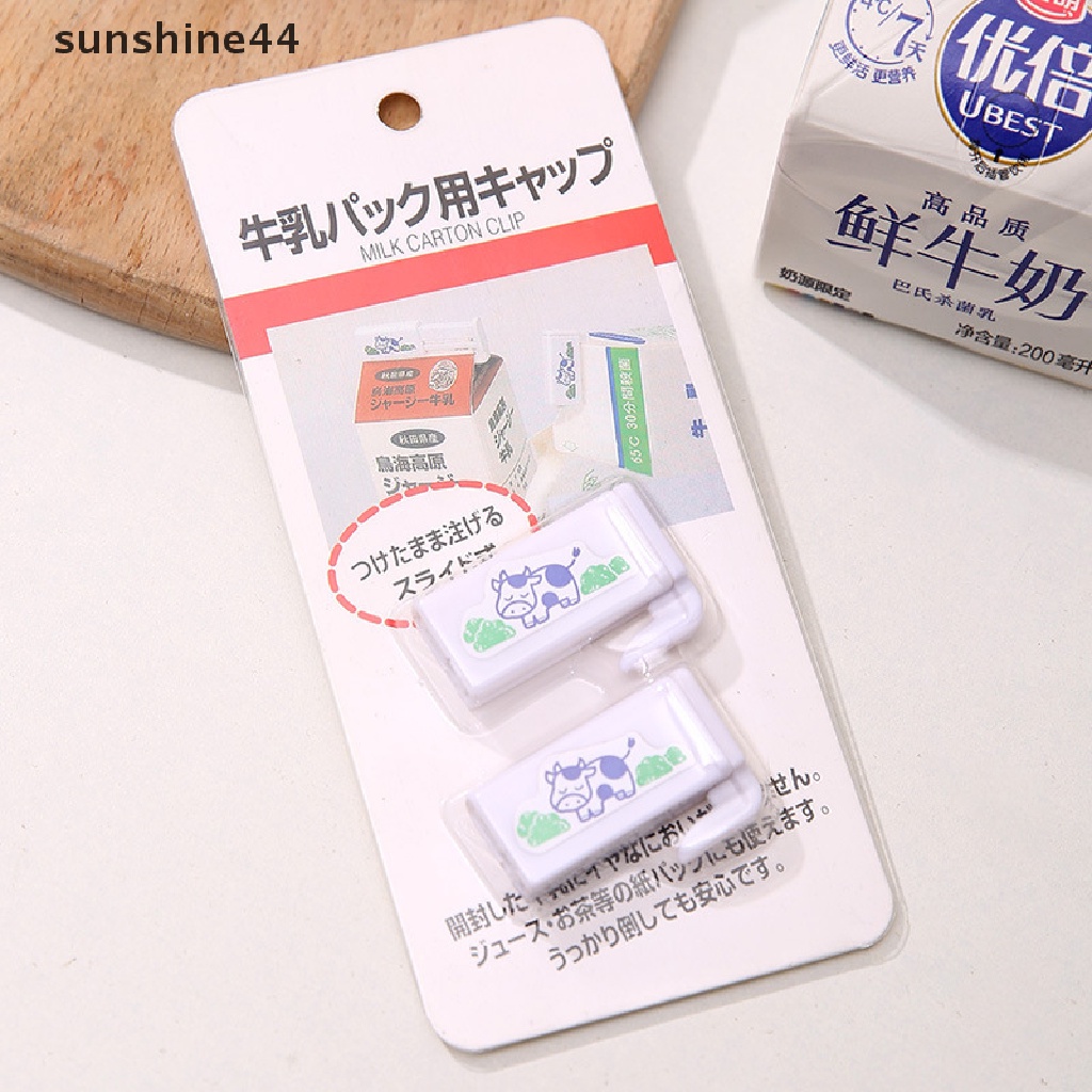 Sunshine 2PCS Klip Segel Karton Susu Plastik Japan Style Kemasan Minuman Sealed Clamp.