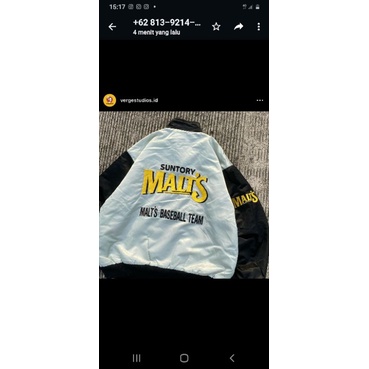 Jacket Varsity Baseball Suntory Malts & Jacket Bagbags
