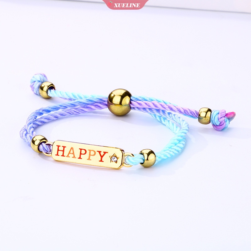 Multi-warna Garis Gelang Gelang Warna Pelangi Pesona Keberuntungan Pria Dan Wanita Gelang Tenun Tangan Tali Rantai Warna-Warni [ZXL]