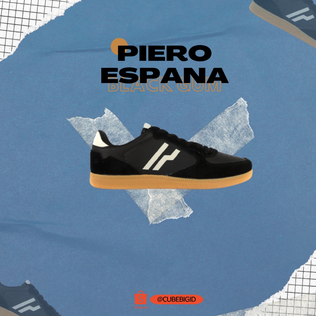 Piero Espana - Sepatu Sneakers Black Light Grey Gum