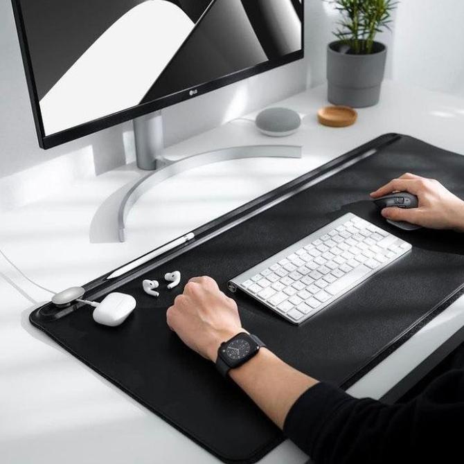 

Terlaris Orbitkey Desk Mat Large Premium Leather Hitam / Stone Original Termurah