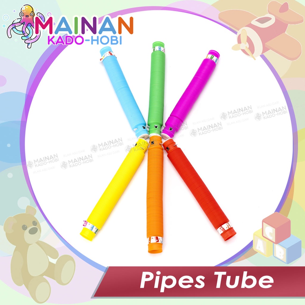 MAINAN ANAK EDUKASI TABUNG STIK PIPA LAMPU LIGHT UP POP PIPES TUBE