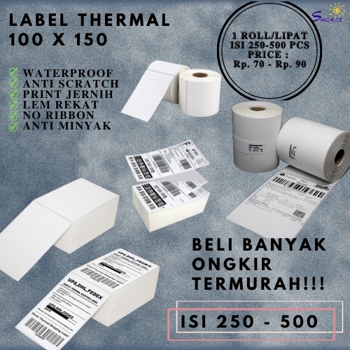

SHENAR, THERMAL LABEL Thermal Paper Roll/Lipat Lebih Tebal - LARISSHOP78