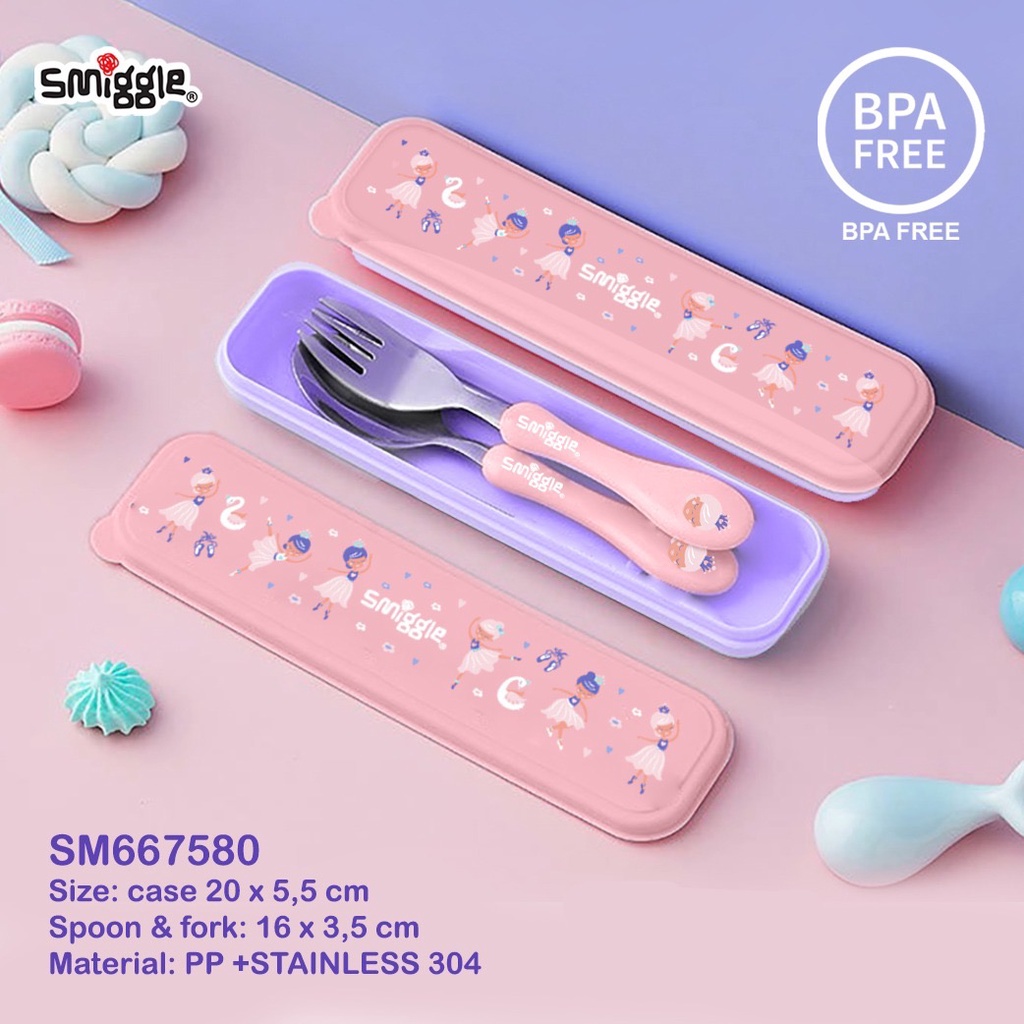 Smiggle Cutlery Set Sendok Garpu Stainless / Alat Makan Anak