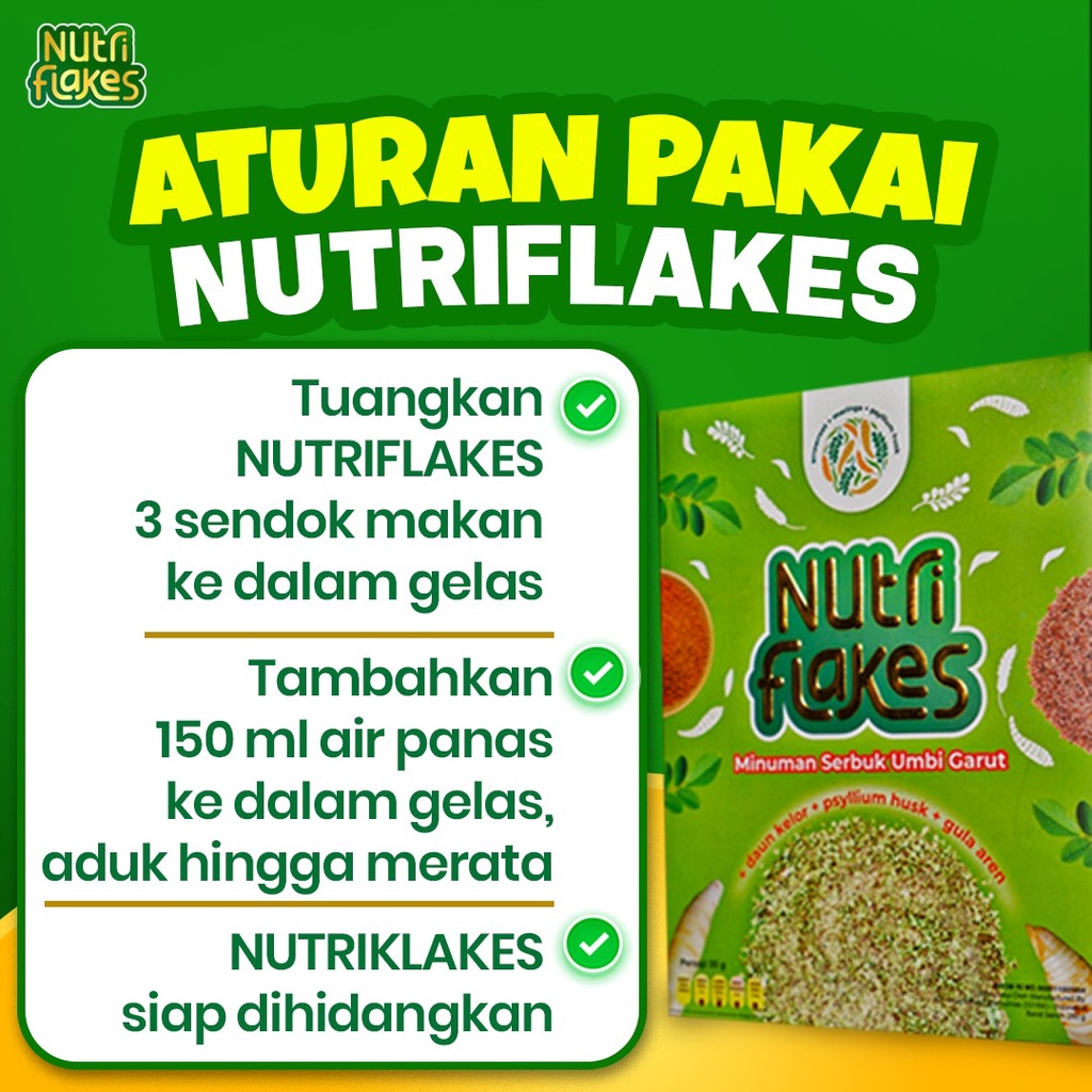 Nutriflakes - Minuman Solusi Atasi Asam Lambung Maag Kronis Magh Gerd Lancarkan Pencernaan Kontrol Kadar Kolesterol Kolestrol