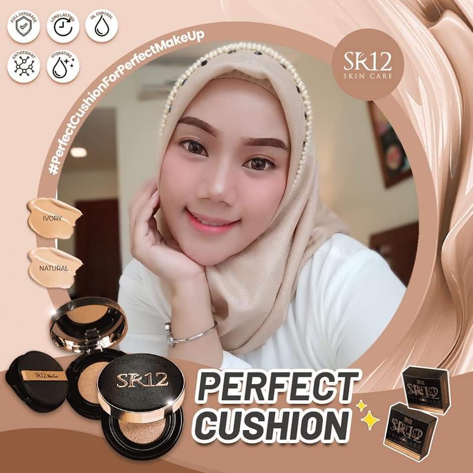 PERFECT CUSHION SR12 BEDAK BASAH GLOWING TAHAN LAMA ANTI AIR