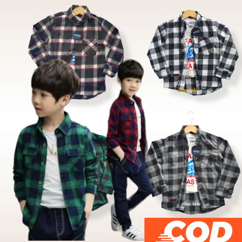KEMEJA ANAK LENGAN PANJANG FLANEL PREMIUM KEMEJA KOTAK KOTAK PREMIUM UNTUK ANAK USIA 13-14 TAHUN