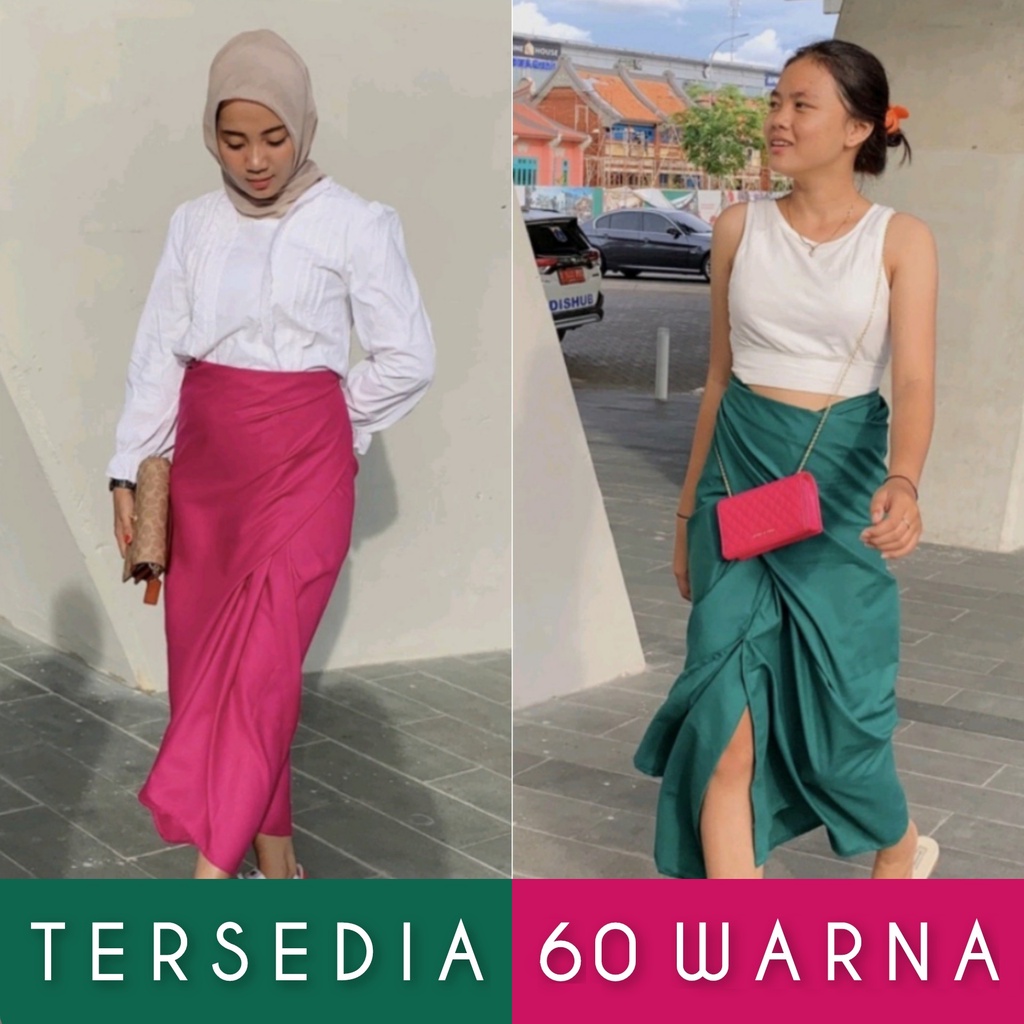 Rok Satin Duyung / Marmaid Mermaid Satin Skirt Ready 70 Pilihan Warna