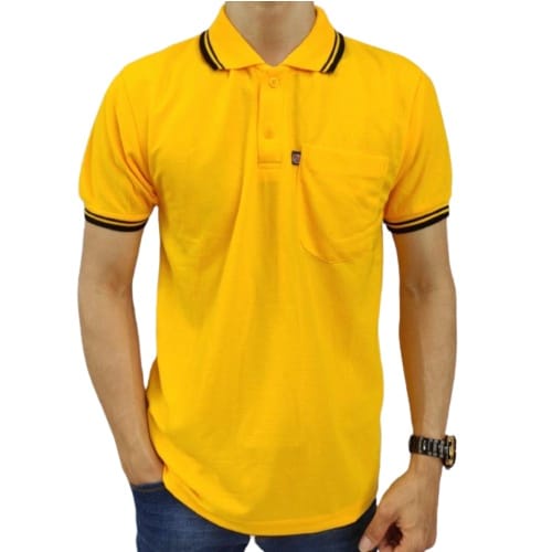 Kaos Polo Shirt Kerah List Depan Saku Pria Dewasa Oversize