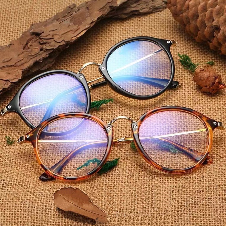 Kacamata Retro Leopard Wanita Mata Kucing Anti Radiasi Fashion Korea Cat Eye Eyeglasses