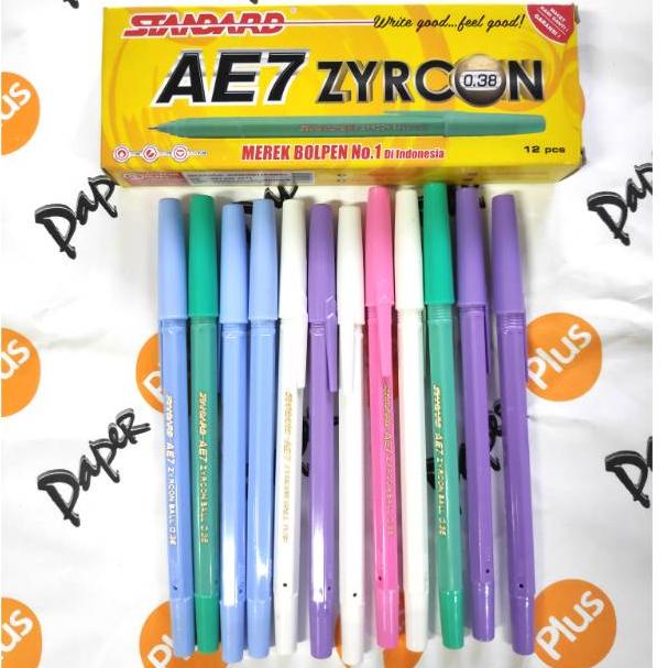 

[KODE PRODUK K0AGE8264] Pulpen / Ballpoint STANDARD AE7 Zyrcon (body warna warni) (12pcs)