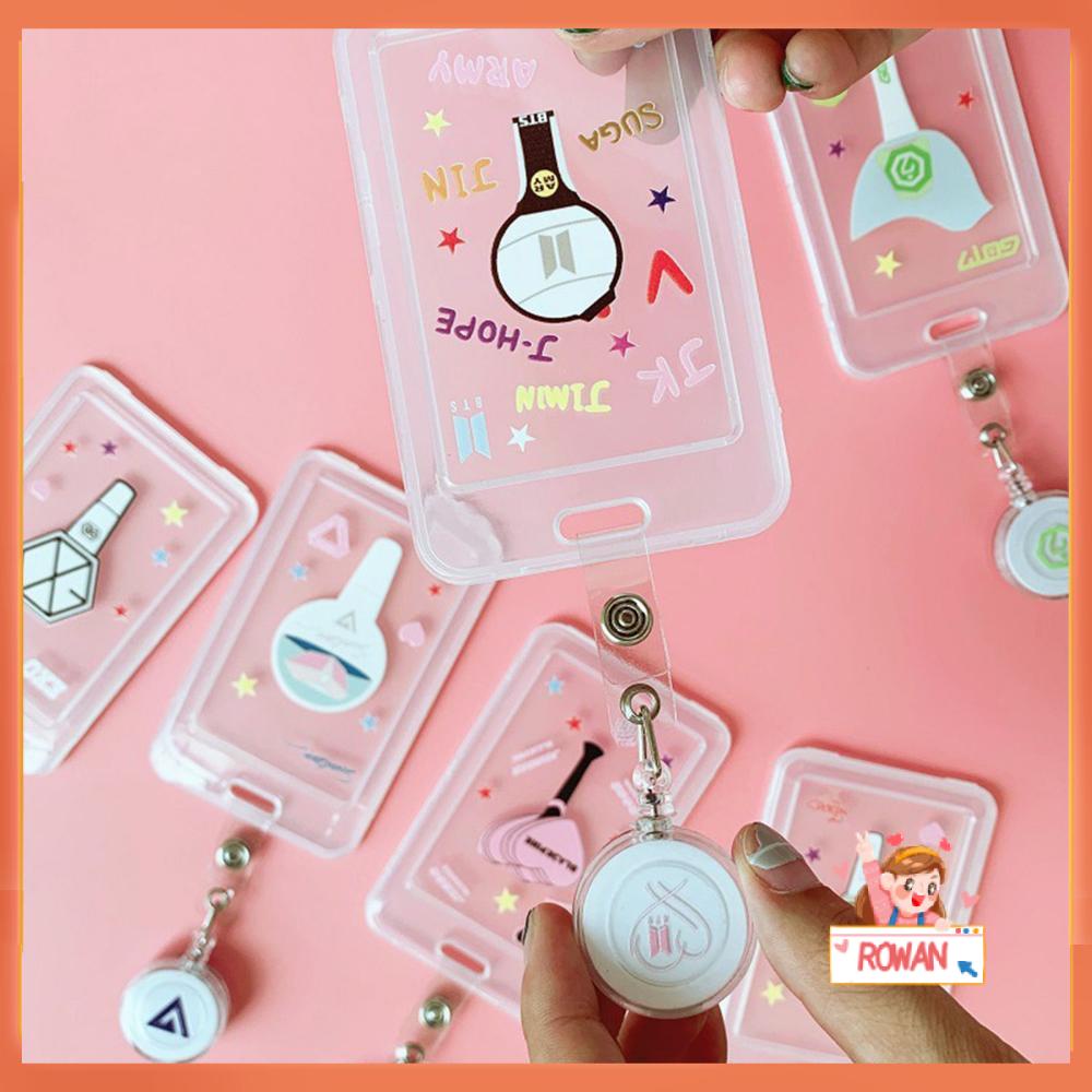 R-flower Retractable Card Holder Fashion Kantor Sekolah Lovely Name Badge Holder