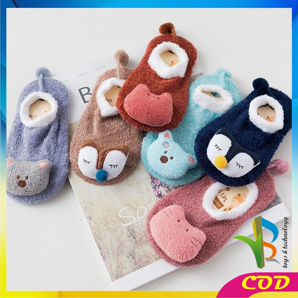 RB-P15 Sepatu Prewalker Kaos Kaki Korea Anak Bayi Kaus Kaki Bulu Lembut Motif Animal Baby Socks