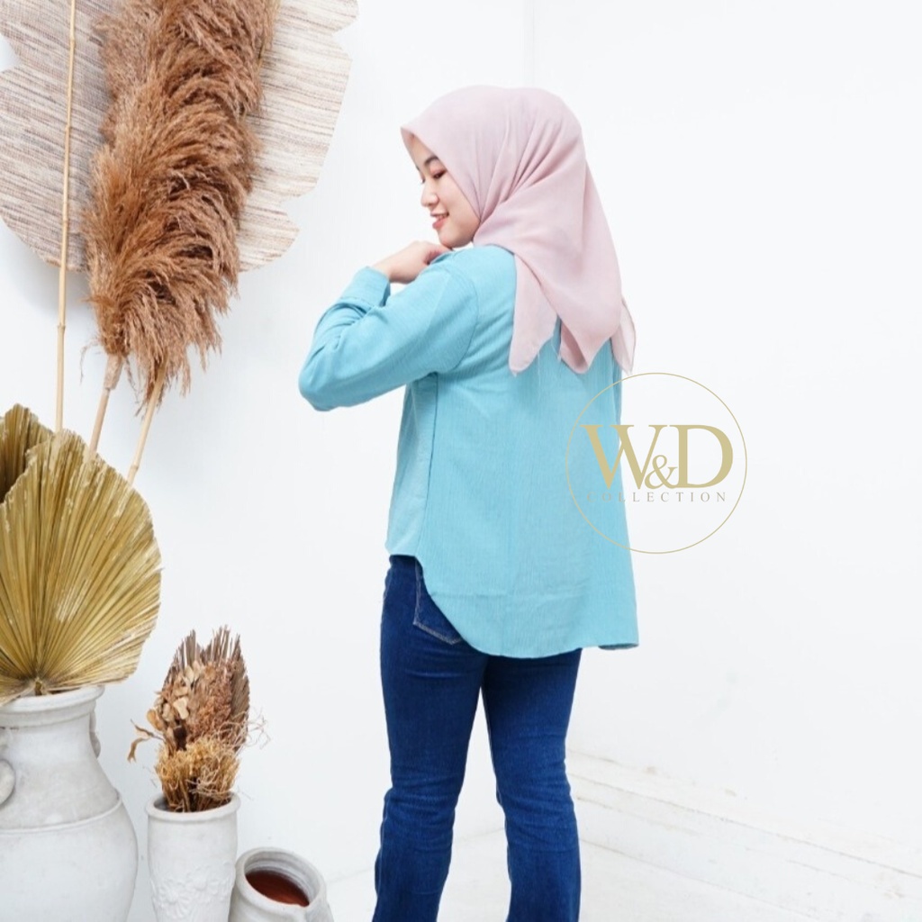 KEMEJA WANITA BLUS POLOS CRINKLE AIRFLOW