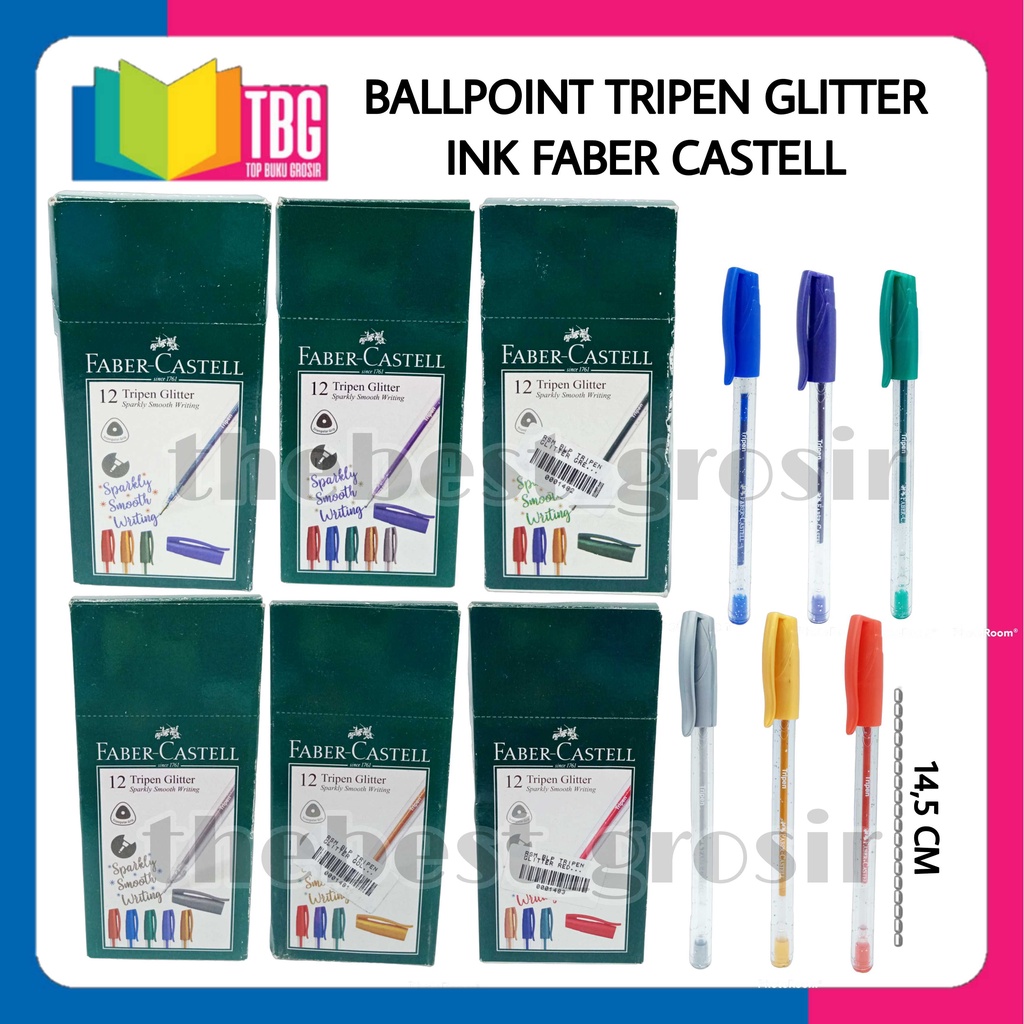 

1 PCS BOLPEN TRIPEN GLITTER INK FABER CASTELL / PULPEN GLITTER FABER CASTELL