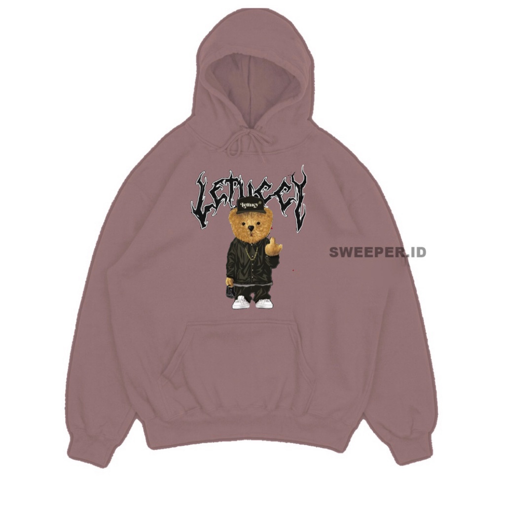 SWEATER HOODIE LETUCCY BEAR CREWNECK KOREAN STYLE BAHAN FLEECE