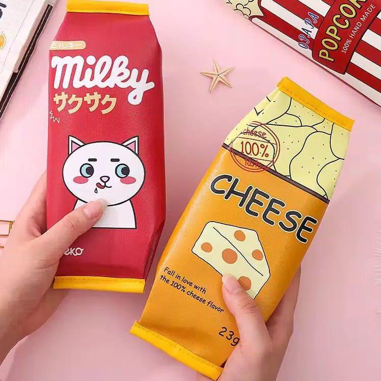 

⇝ TGS - TEMPAT PENSIL MODEL BUNGKUS SNACK LUCU UNIK / KOTAK PENSIL LUCU UNIK MURAH ゛