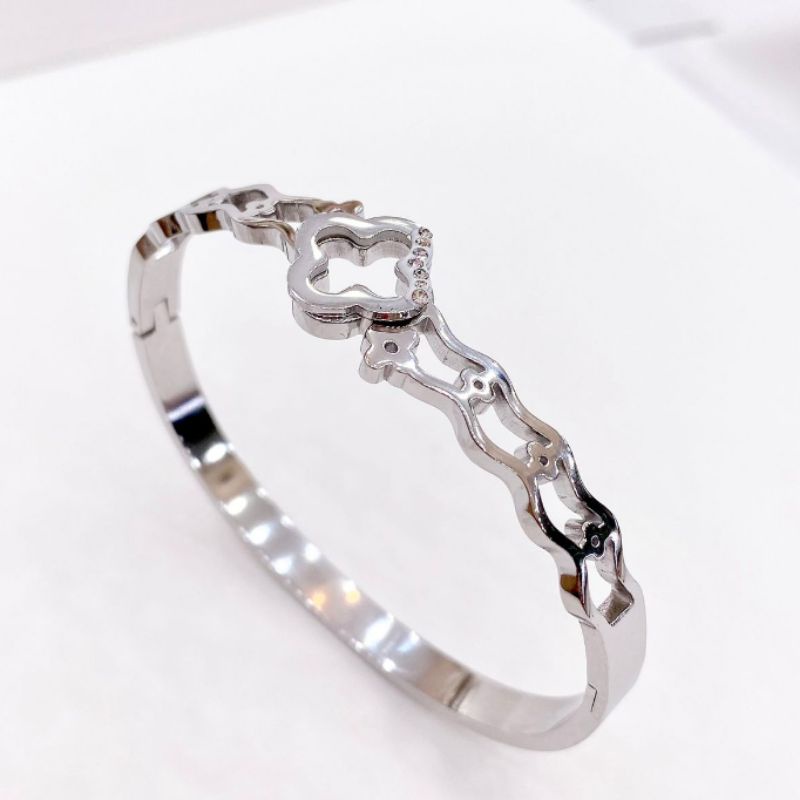 Gelang Titanium asli titanium silver Premium Quality Branded Band Anti karat Bracelet Stainless Steel Ori Gt07