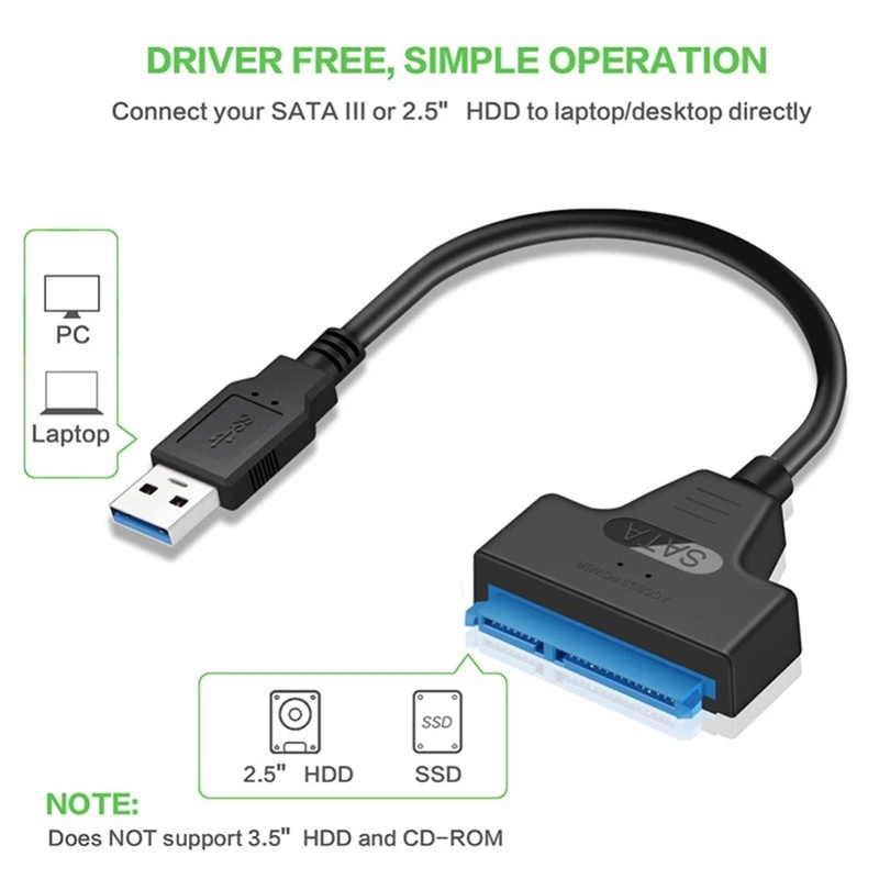 Kabel Hard Disk Usb usb3.0 Ke sata Kompatibel Dengan Hardisk hdd sd 2.5inch Konektor Komputer usb2.0 sata Adaptor