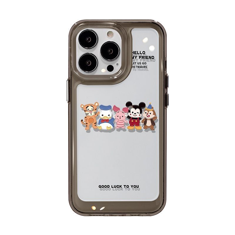 IPHONE Hewan Lucu Shockproof Soft Phone Case Kompatibel Untuk Iphone11 14 13 12 Pro XS Max X XR 78 6 6S Plus Casing Transparan Silikon TPU Cover