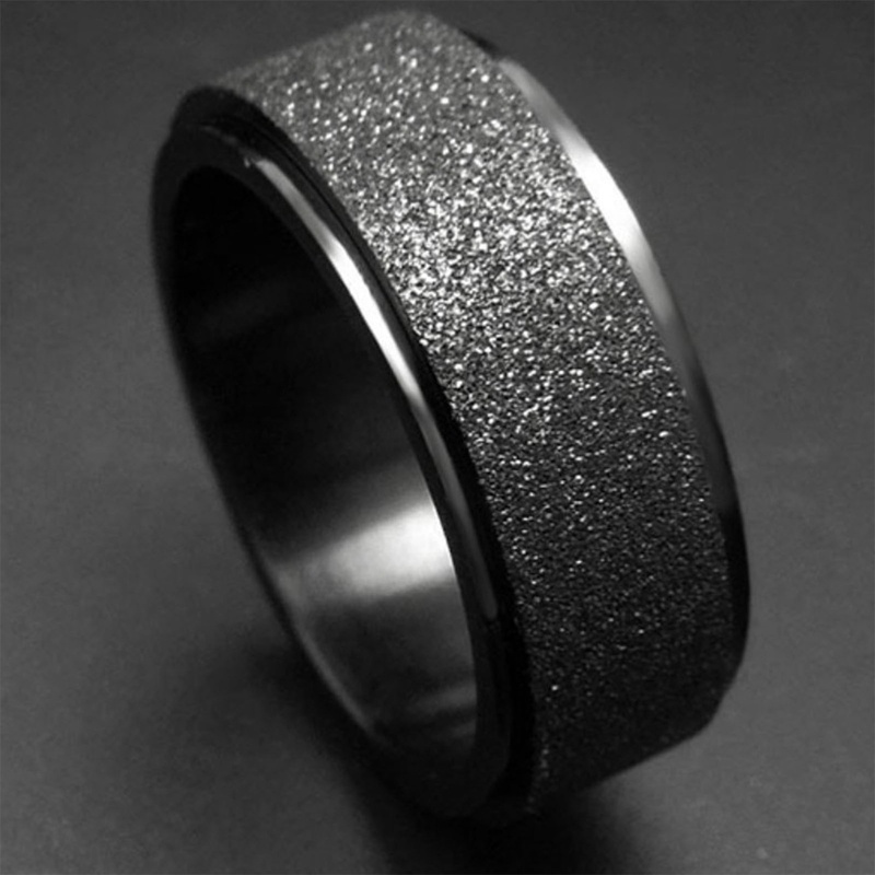 Simple Woman Men's Couple Cincin Titanium Hitam Matte Selesai Jari Cincin Perhiasan Untuk Laki-Laki Pernikahan Band Hadiah