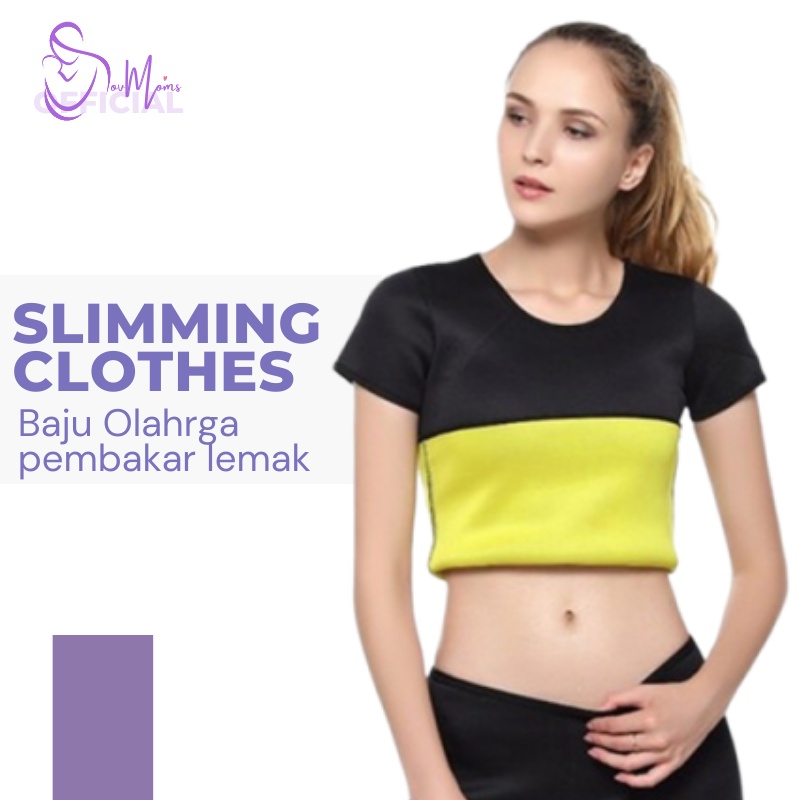 Baju Pelangsing Hot Shaper Cloth Baju Pembakar Lemak Perut Kaos Olahraga Kaos Senam