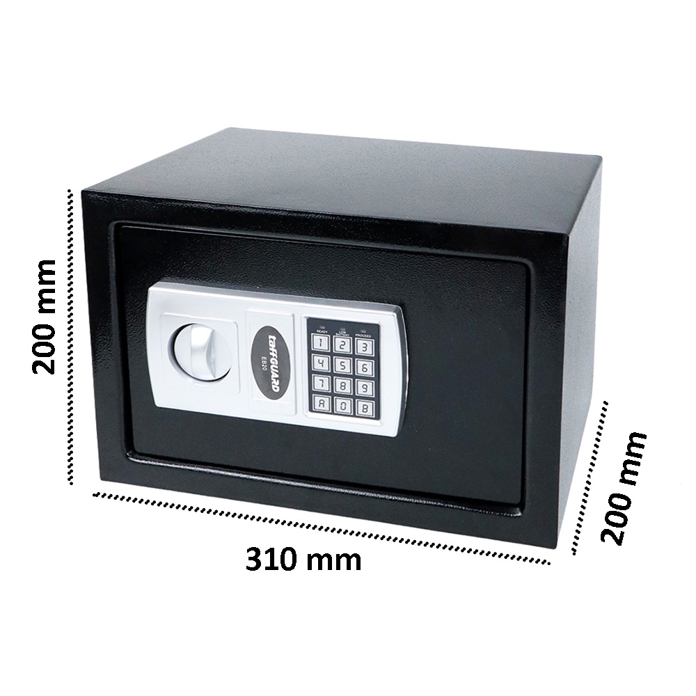 TaffGUARD Kotak Brankas Hotel Mini Electric Password Safe Deposit Box Size Medium - EB20 - Black - 7RTH07BK